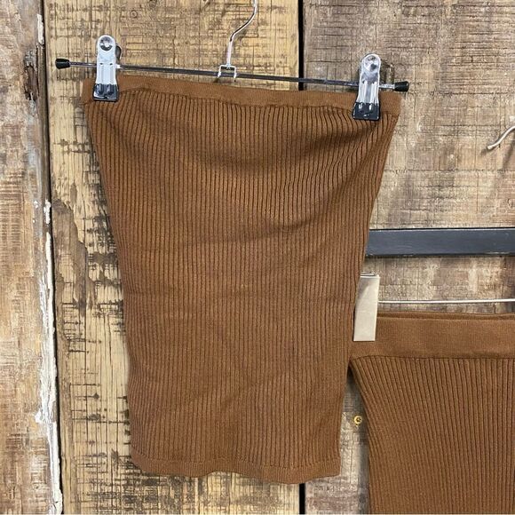 NWT All The Ways Gracie Maxi Skirt Set Dark Camel brown knit top Revolve XS - Picture 8 of 8